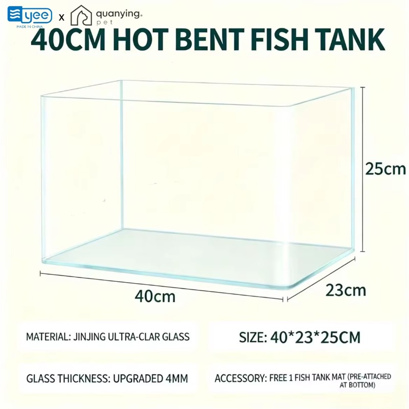 Planted Aquarium Bowl - Aquarium rectangulaire en verre ultra blanc,